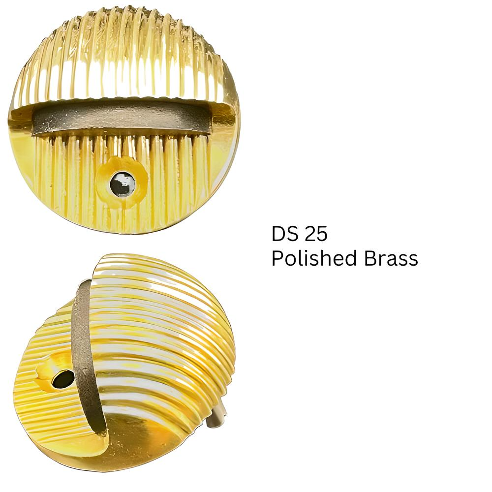 Elevate your home with the DS 25 Polished Brass Door Stop from Fieldbrass. As a direct importer and D2C online store, we deliver high-quality, solid brass luxury hardware designed to impress. Shop premium brass door stops and more at Fieldbrass.com.